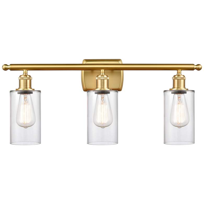 Image 1 Innovations Lighting Clymer 26 inch Clear Glass and Satin Gold Bath Light