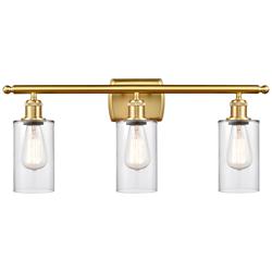 Innovations Lighting Clymer 26" Clear Glass and Satin Gold Bath Light
