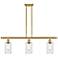 Innovations Lighting Clymer 36" Satin Gold and Glass Linear Chandelier