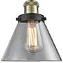 3_Innovations Lighting Cone 8" Wide Black and Brass Ceiling Light more views