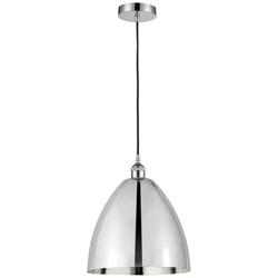 Innovations Lighting Edison 12" Chrome Finish Modern Dome Mini Pendant