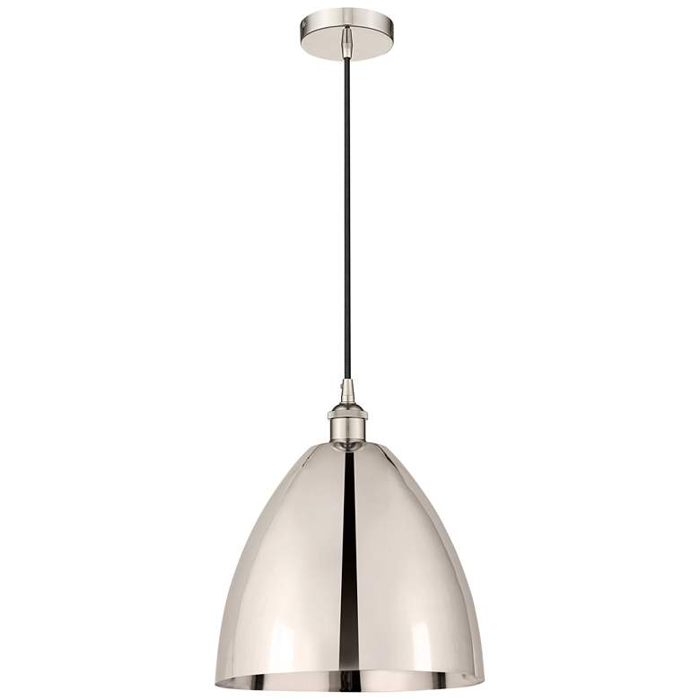 Image 1 Innovations Lighting Edison 12" Polished Nickel Dome Mini Pendant