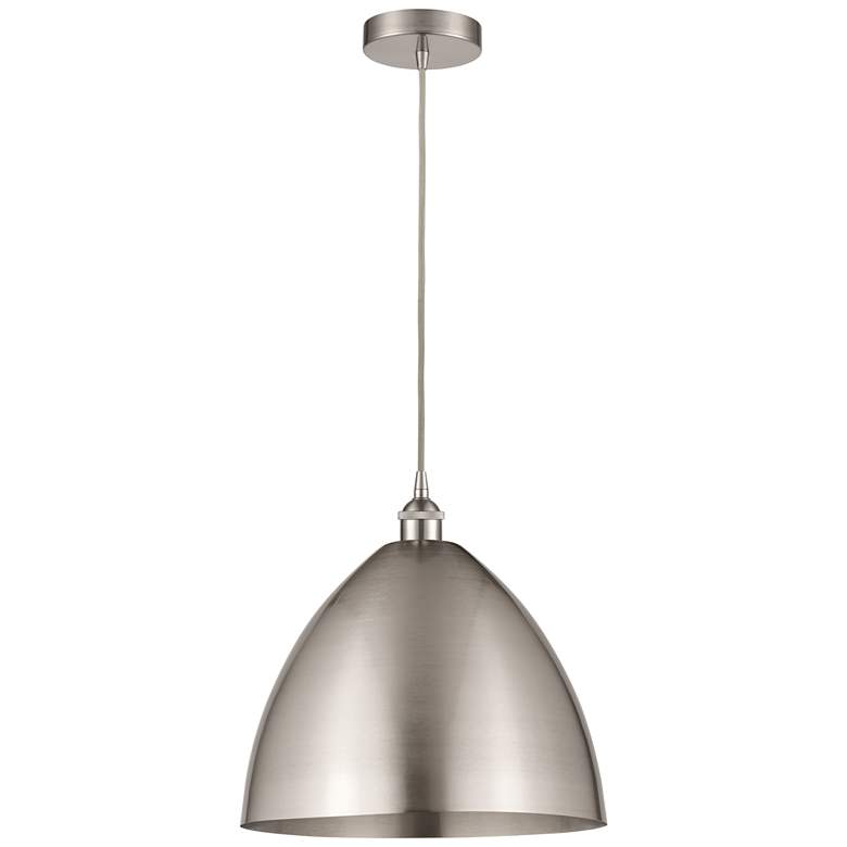 Image 1 Innovations Lighting Edison 16" Brushed Nickel Dome Mini Pendant