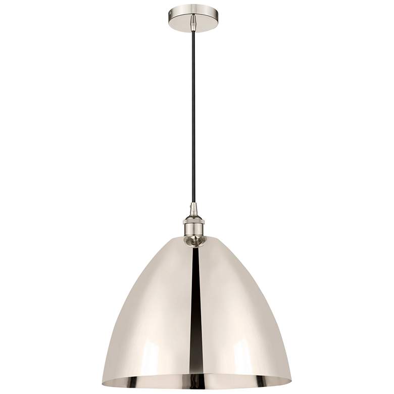 Image 1 Innovations Lighting Edison 16" Polished Nickel Dome Mini Pendant