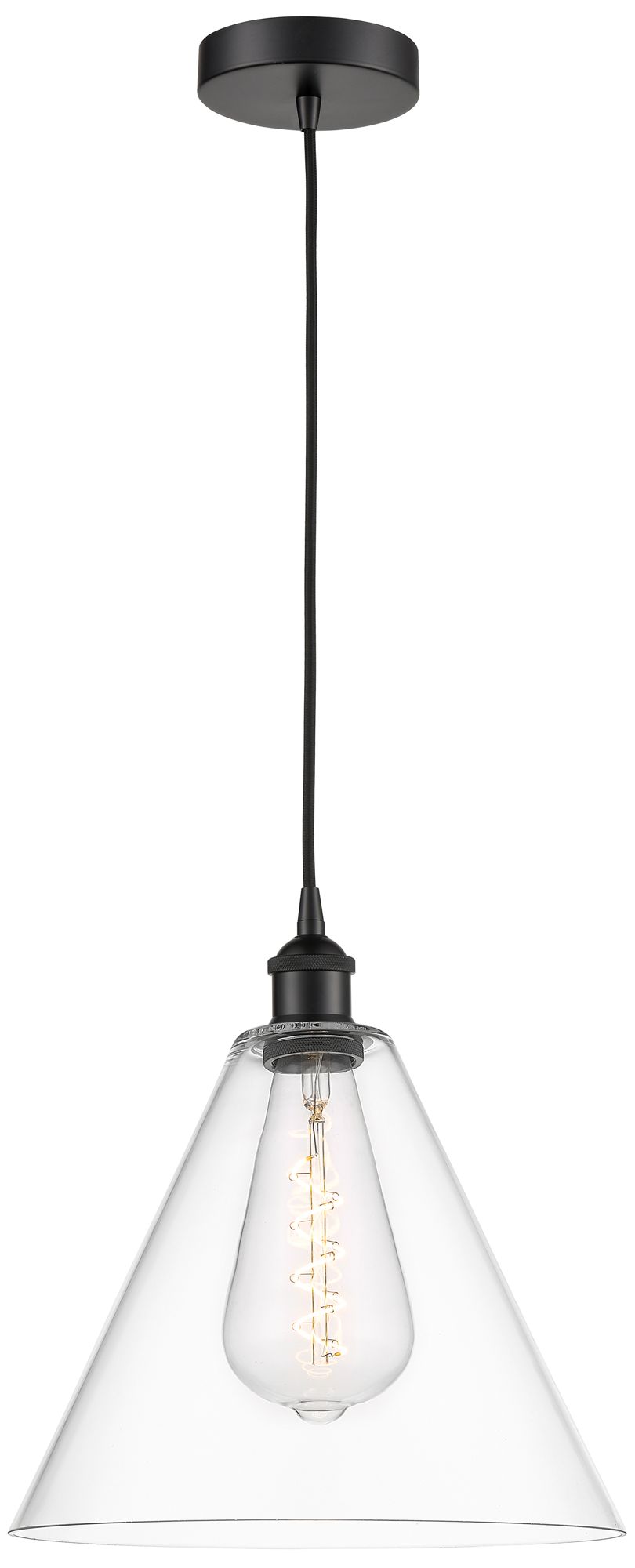 Innovations Lighting Edison Glass Cone Black Collection