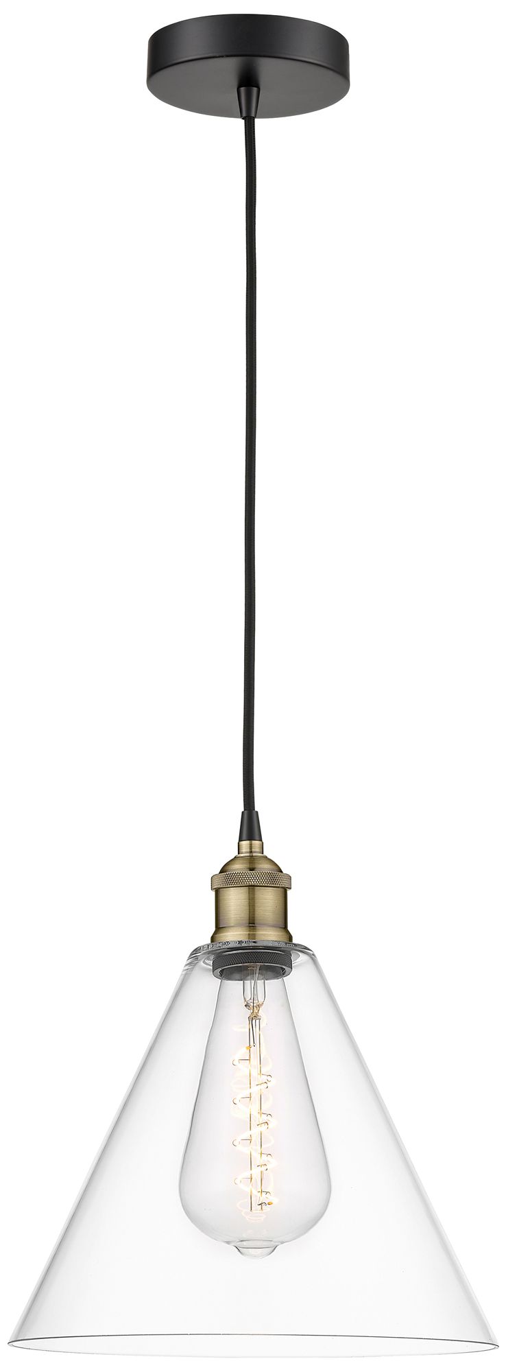 Innovations Lighting Edison Glass Cone Black Collection
