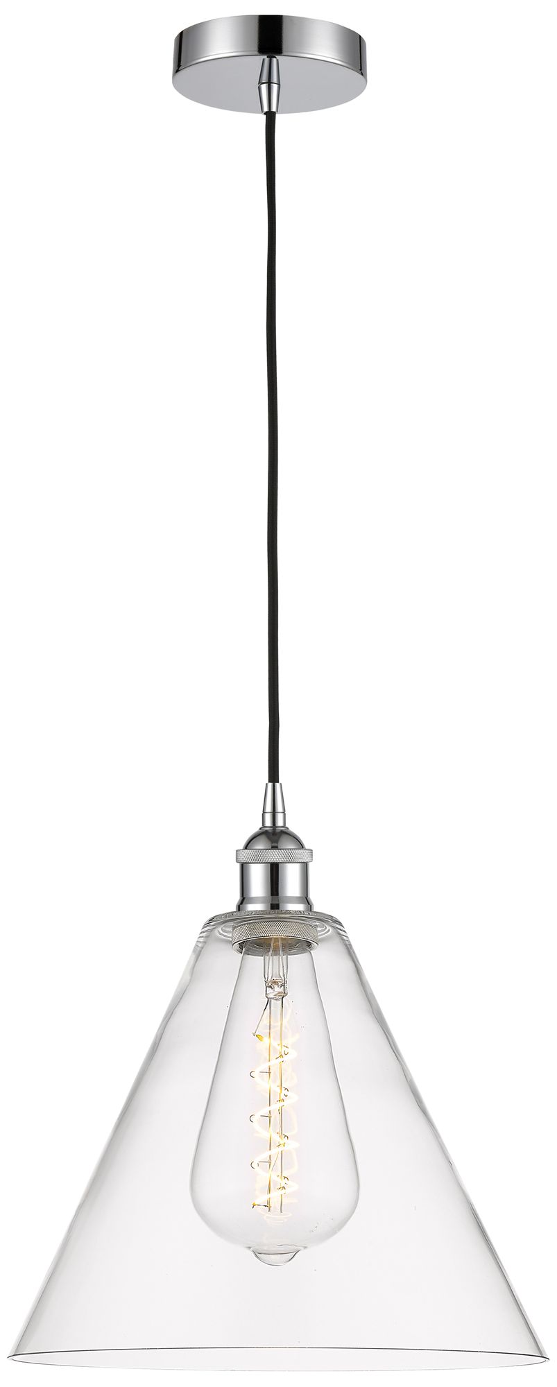 Innovations Lighting Edison Glass Cone Chrome Collection