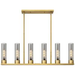 Innovations Lighting Empire 44 1/4" Brass Smoked Glass Linear Pendant