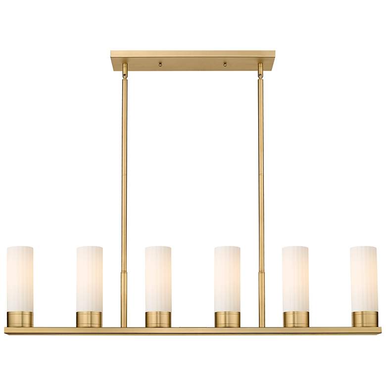 Image 1 Innovations Lighting Empire 44 1/4" Wide 6-Light Brass Linear Pendant