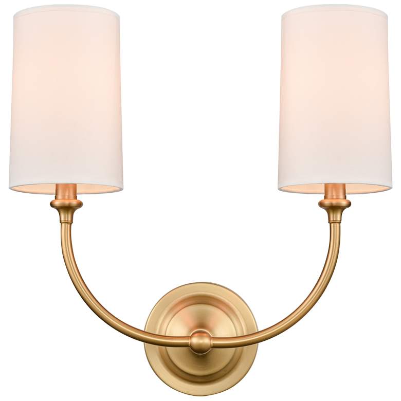 Image 1 Innovations Lighting Giselle 15" Wide 2-Light Satin Gold Sconce