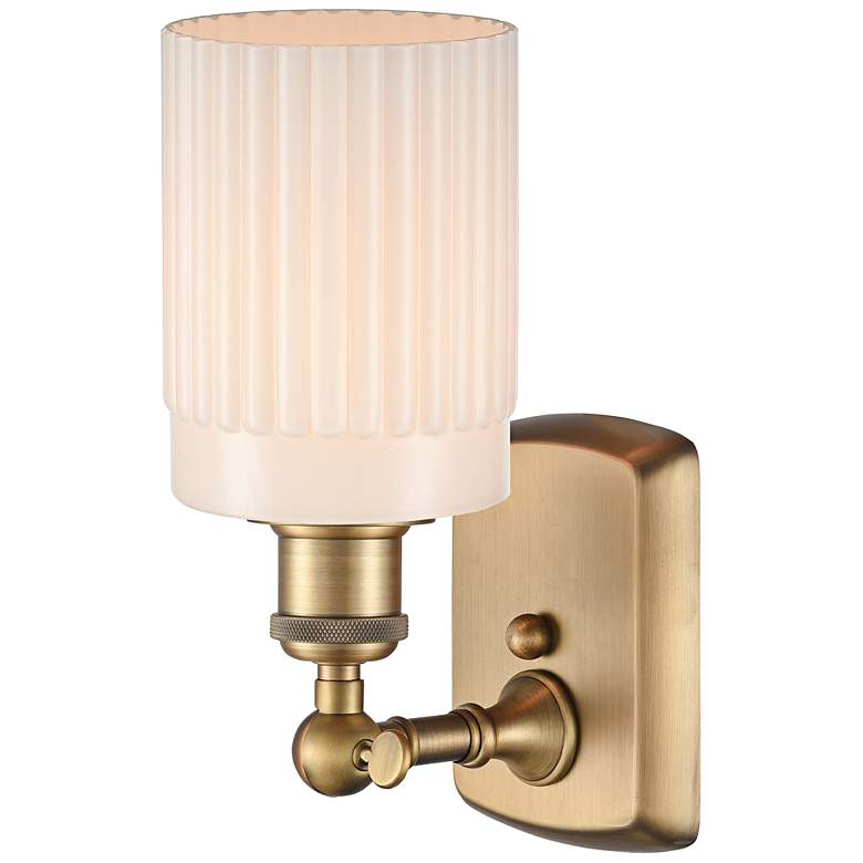 Image 3 Innovations Lighting Hadley 9" LED White Glass and Brass Wall Light more views
