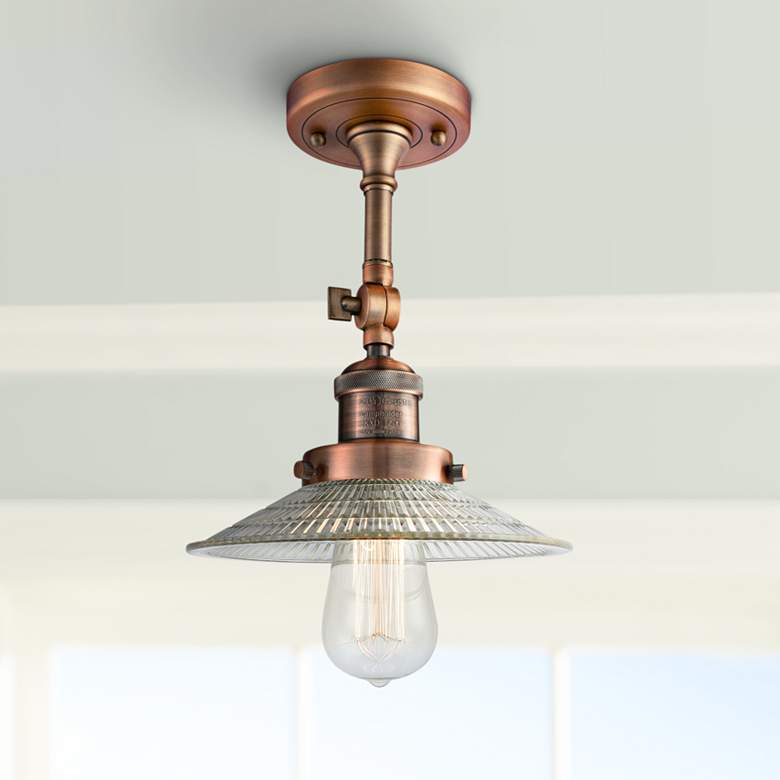 Image 1 Innovations Lighting Halophane 8 1/2" Antique Copper Adjustable Light