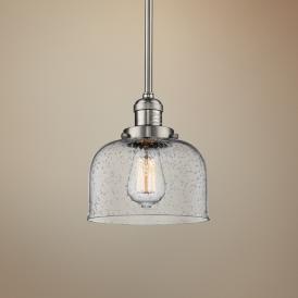 Innovations Lighting Large Bell 8" Wide Nickel and Glass Mini Pendant Innovations Lighting Large Bell 8" Wide Nickel and Glass Mini Pendant