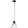 Innovations Lighting Large Cone 8" Glass and Bronze Mini Pendant