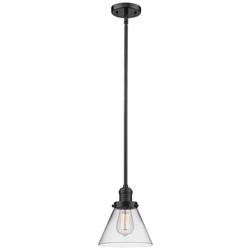 Innovations Lighting Large Cone 8&quot; Glass and Bronze Mini Pendant