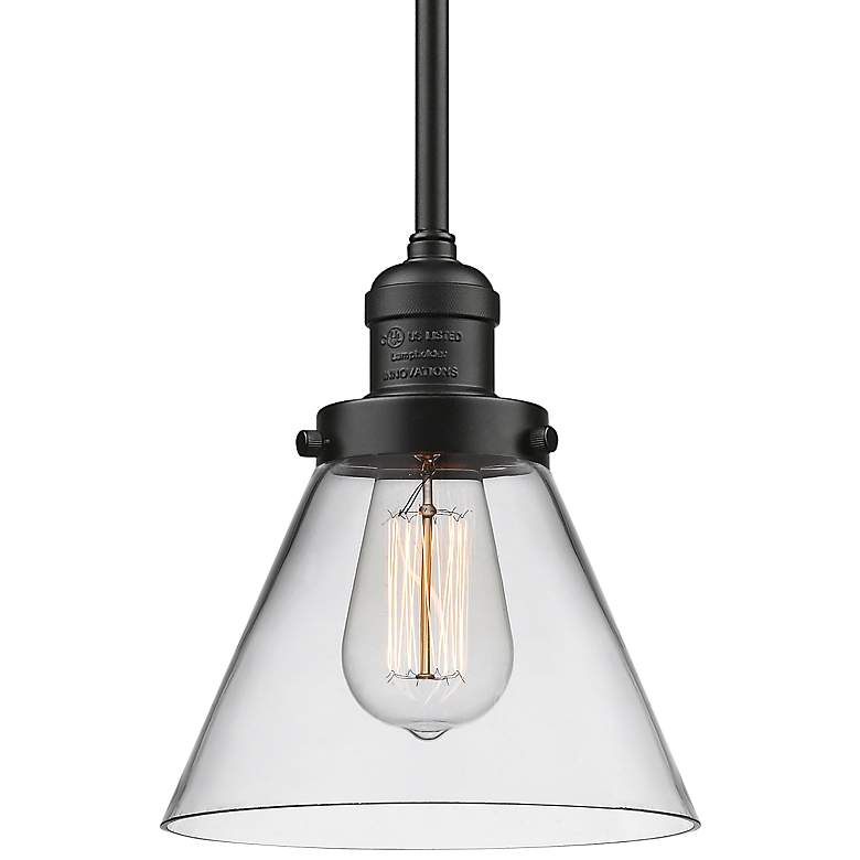 Image 4 Innovations Lighting Large Cone 8 inch Glass and Bronze Mini Pendant more views