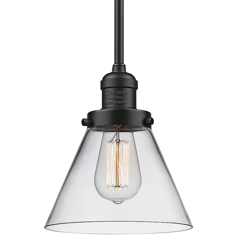 Image 4 Innovations Lighting Large Cone 8" Glass and Bronze Mini Pendant more views