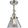 2_Innovations Lighting Large Cone 8" Nickel Adjustable Ceiling Light