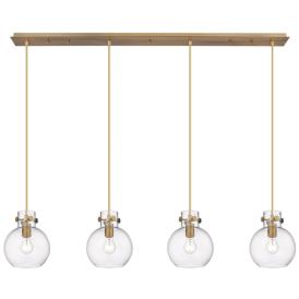 Innovations Lighting Malone 52" 4-Light Brass Clear Glass Pendant Innovations Lighting Malone 52" 4-Light Brass Clear Glass Pendant