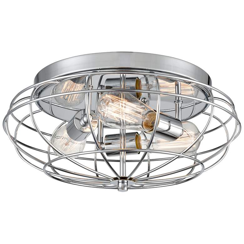 Image 1 Innovations Lighting Muselet 15" Cage Polished Chrome Ceiling Light
