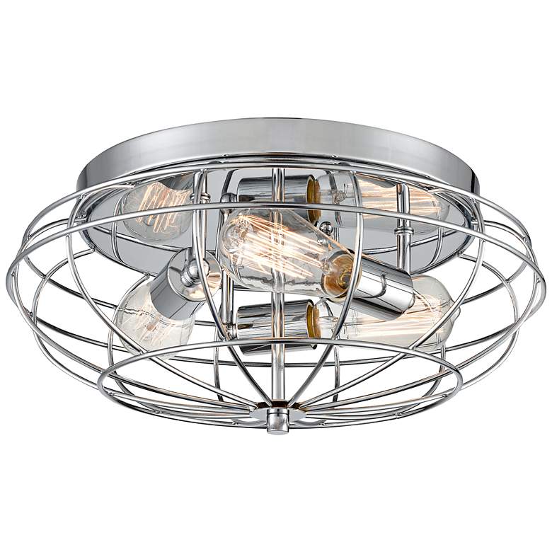 Image 1 Innovations Lighting Muselet 15 inch Cage Polished Chrome Ceiling Light