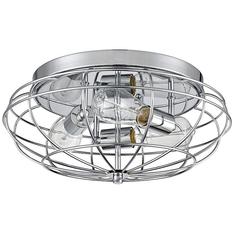 Image 4 Innovations Lighting Muselet 15" Cage Polished Chrome Ceiling Light more views