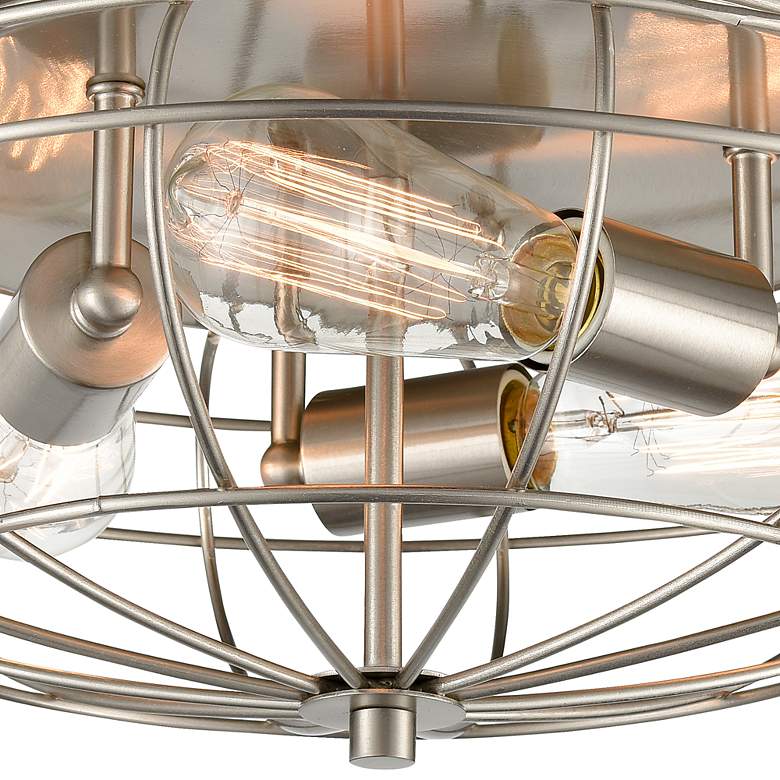Image 3 Innovations Lighting Muselet 15 inch Cage Satin Nickel Ceiling Light more views
