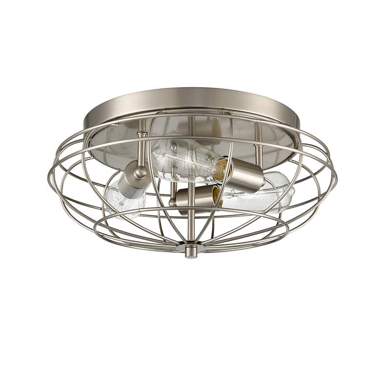 Image 4 Innovations Lighting Muselet 15 inch Cage Satin Nickel Ceiling Light more views