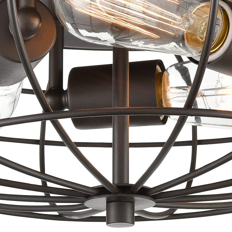 Image 3 Innovations Lighting Muselet 15" Rustic Cage Bronze Ceiling Light more views