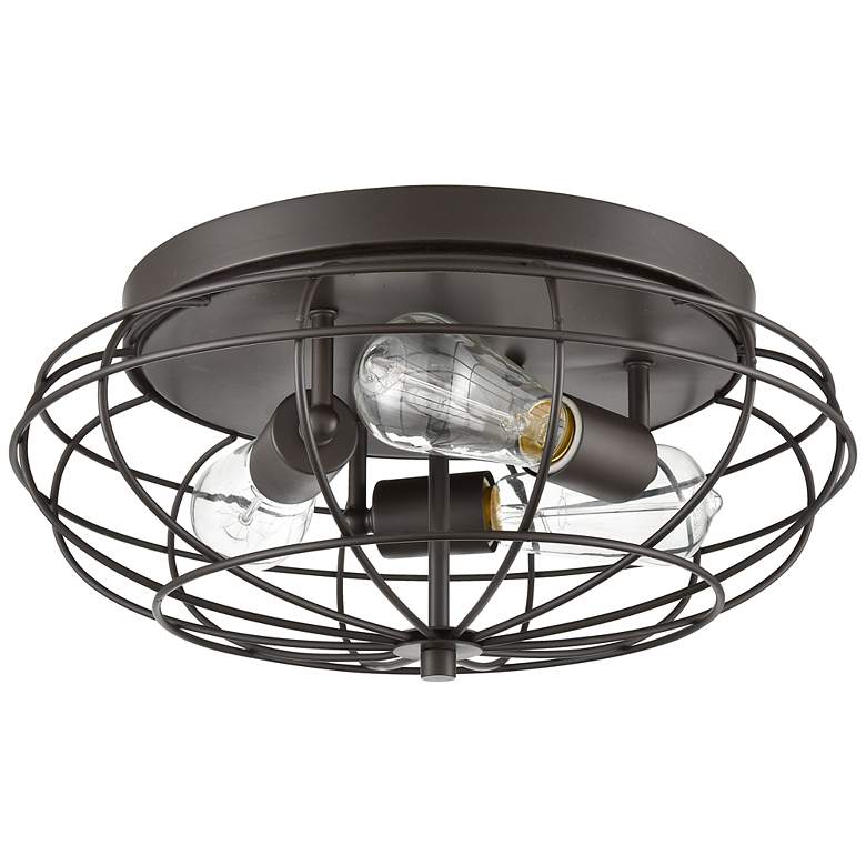 Image 4 Innovations Lighting Muselet 15" Rustic Cage Bronze Ceiling Light more views