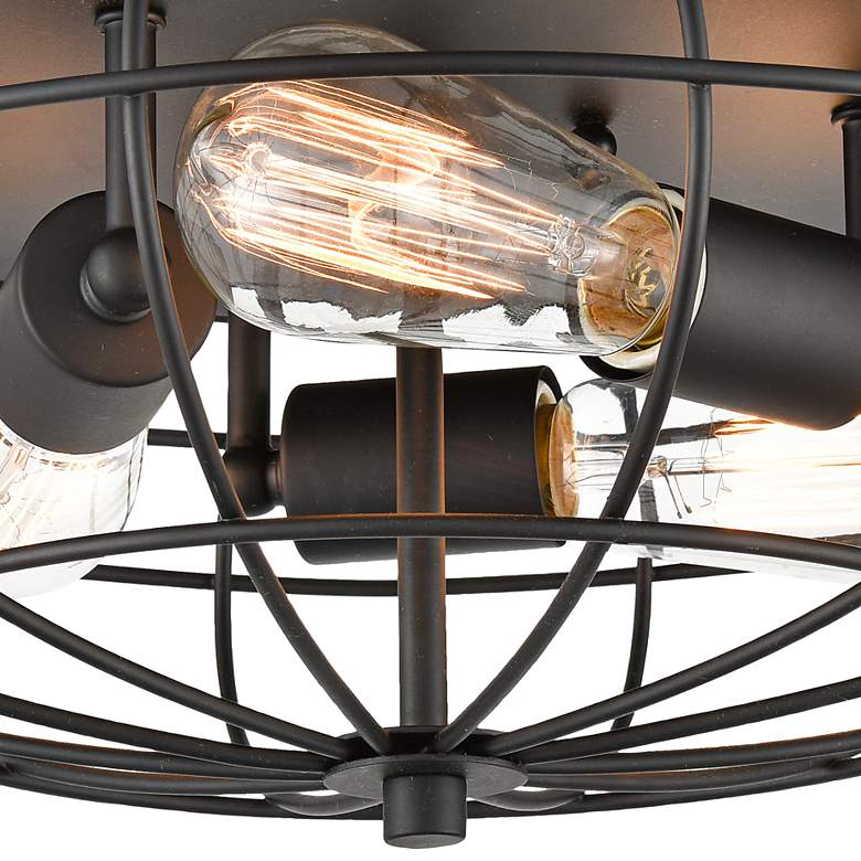 Image 3 Innovations Lighting Muselet 15" Rustic Cage Matte Black Ceiling Light more views