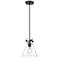 Innovations Lighting Newton Cone 8" Matte Black Clear Glass Pendant
