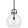 Innovations Lighting Newton Sphere 14" Black and Clear Glass Pendant