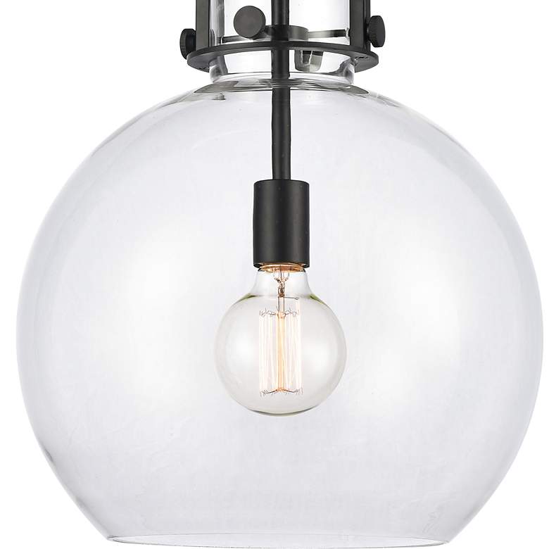 Image 2 Innovations Lighting Newton Sphere 14" Black and Clear Glass Pendant more views