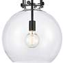 2_Innovations Lighting Newton Sphere 14" Black and Clear Glass Pendant more views