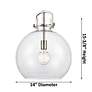 3_Innovations Lighting Newton Sphere 14" Black and Clear Glass Pendant more views