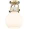 Innovations Lighting Newton Sphere 8" Brass White Glass Ceiling Light