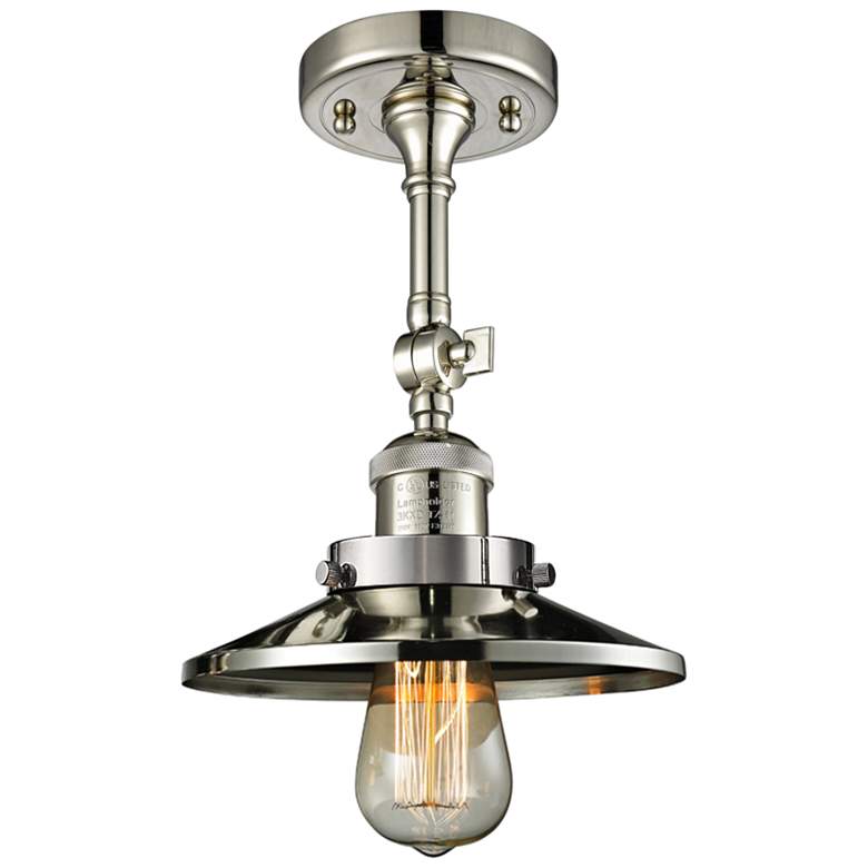 Image 1 Innovations Lighting Railroad 8" Nickel Adjustable Ceiling Light
