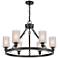 Innovations Lighting Saloon 30" Black and White Glass Ring Chandelier