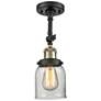 2_Innovations Lighting Small Bell 5" Black and Brass Adjustable Light