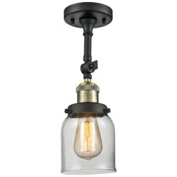 Innovations Lighting Small Bell 5" Black and Brass Adjustable Light