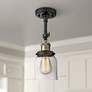 1_Innovations Lighting Small Bell 5" Black and Brass Adjustable Light