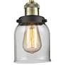 3_Innovations Lighting Small Bell 5" Black and Brass Adjustable Light more views