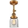 2_Innovations Lighting Small Bell 5" Brass Adjustable Ceiling Light