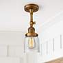 1_Innovations Lighting Small Bell 5" Brass Adjustable Ceiling Light