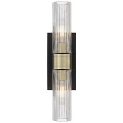 Innovations Lighting Urban Boreas 18" High Black and Brass Wall Sconce