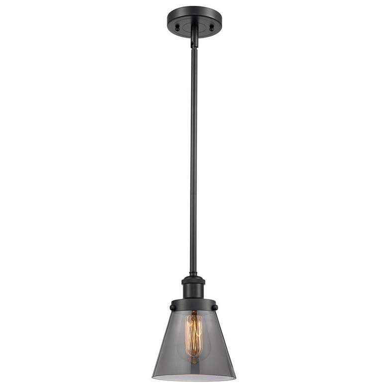 Image 1 Innovations Lighting Urban Cone 6" Smoke Glass Mini Pendant