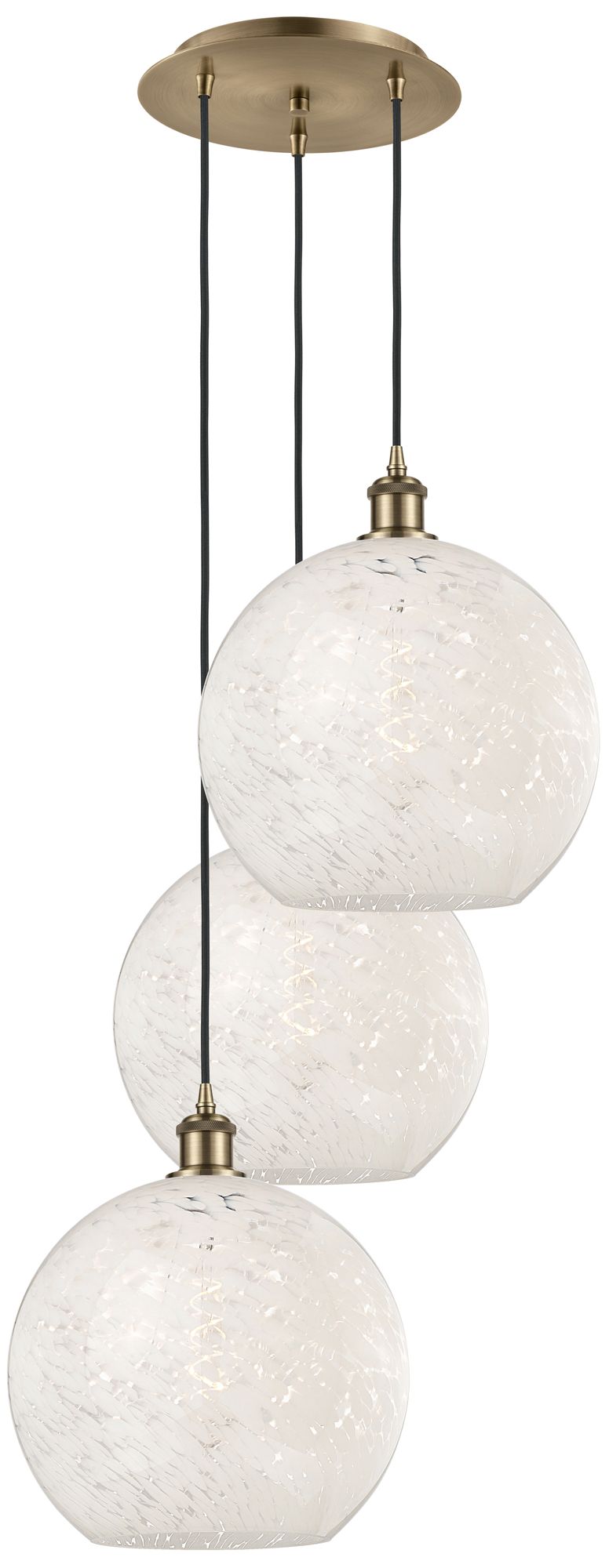 Innovations Lighting White Mouchette Brass - Antique Brass Collection