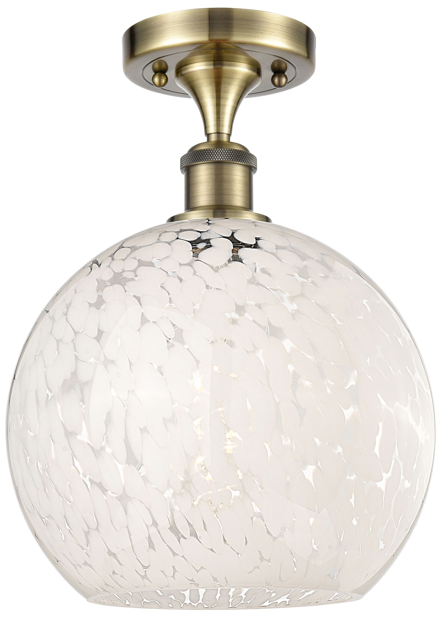 Innovations Lighting White Mouchette Brass - Antique Brass Collection