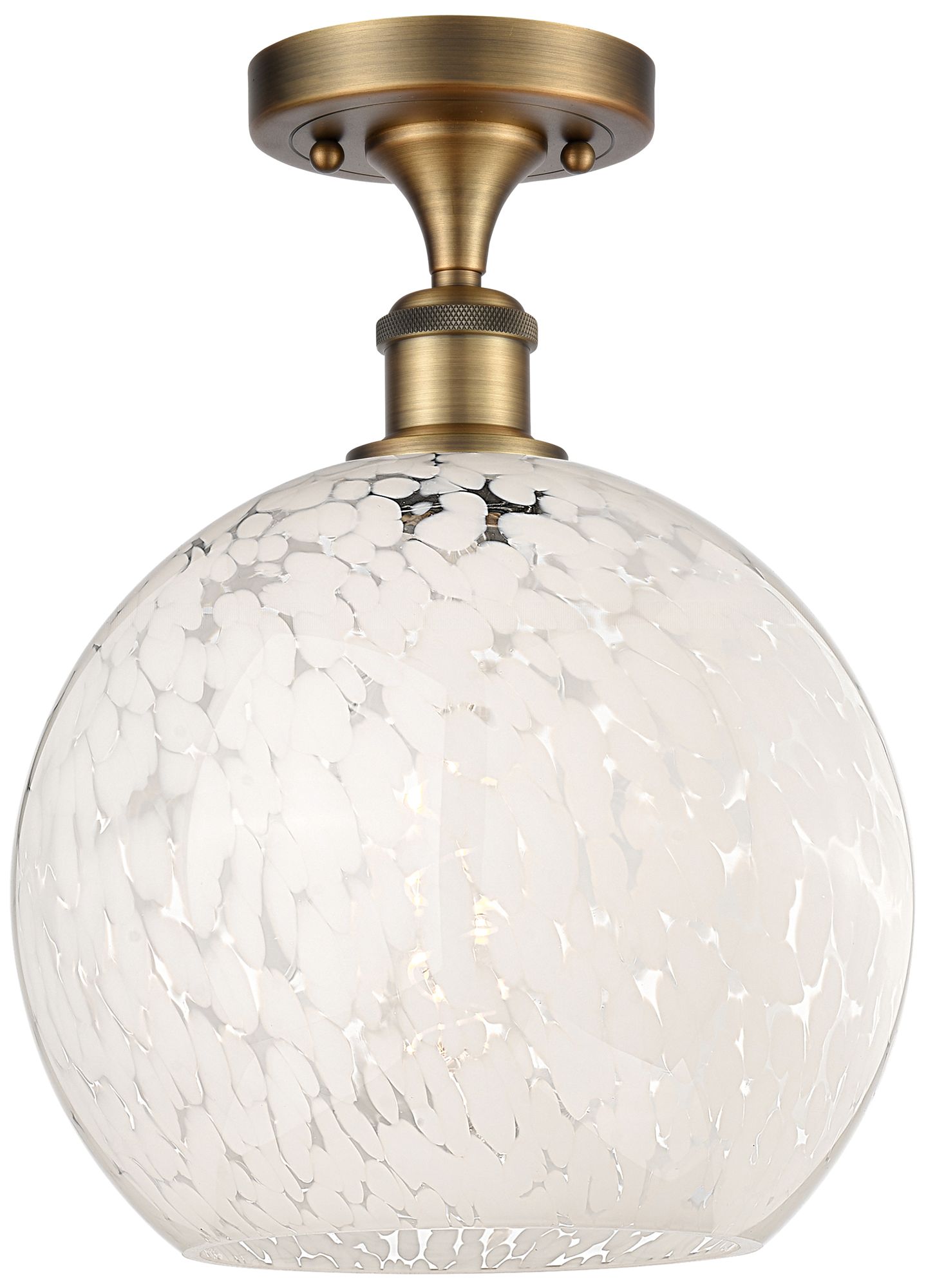 Innovations Lighting White Mouchette Brass - Antique Brass Collection